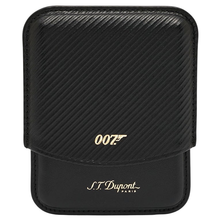 cigarette case dupont S.T. Dupont Black Leather James Bond 007 Cigarette Case at 1stDibs