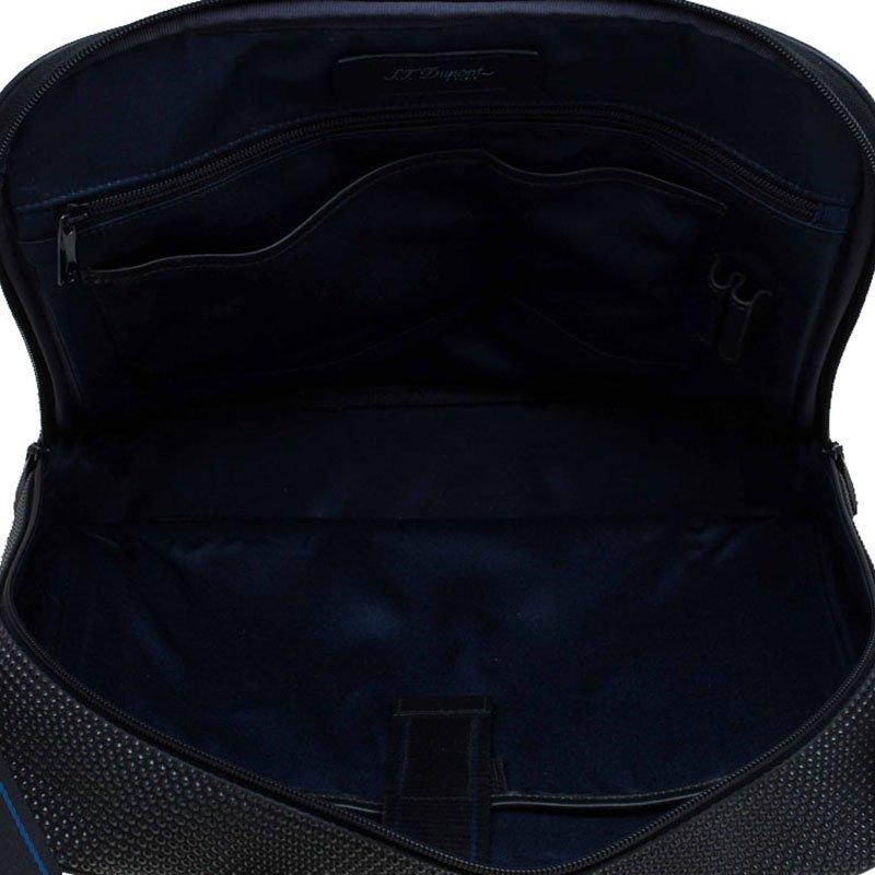 S.T. Dupont Black Textured Fabric Laptop Bag w/ Battery Pouch 1