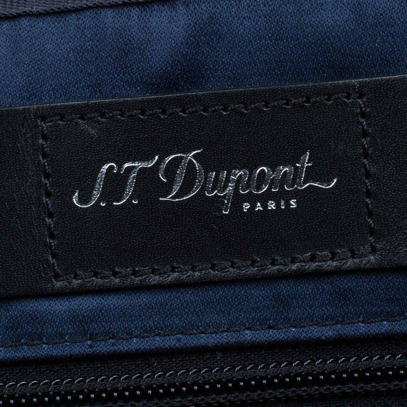 S.T. Dupont Black Textured Fabric Laptop Bag w/ Battery Pouch 3