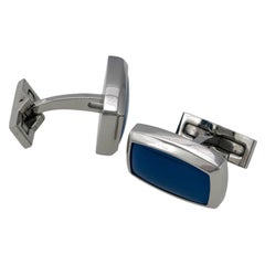 S.T. Dupont Boutons de Manchette Blue Agate Cufflinks 005505