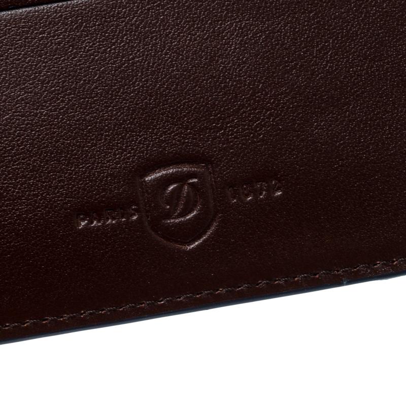 Men's S.T. Dupont Brown Leather D Line 7CC Bifold Wallet