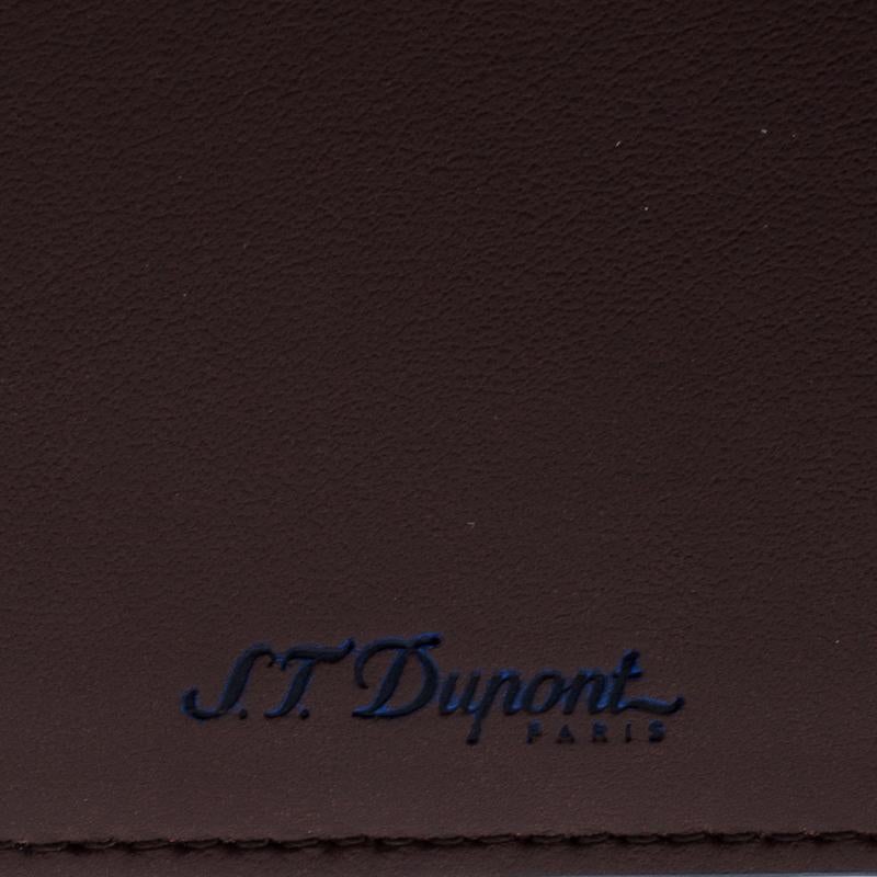 S.T. Dupont Brown Leather D Line 7CC Bifold Wallet 4