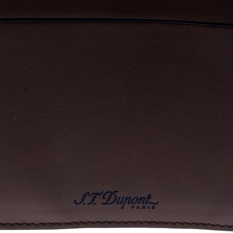 S.T. Dupont Brown Leather Line D Slim 7CC Bifold Wallet 5