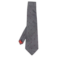 S.T. Dupont Charcoal Grey Jacquard Silk Tie