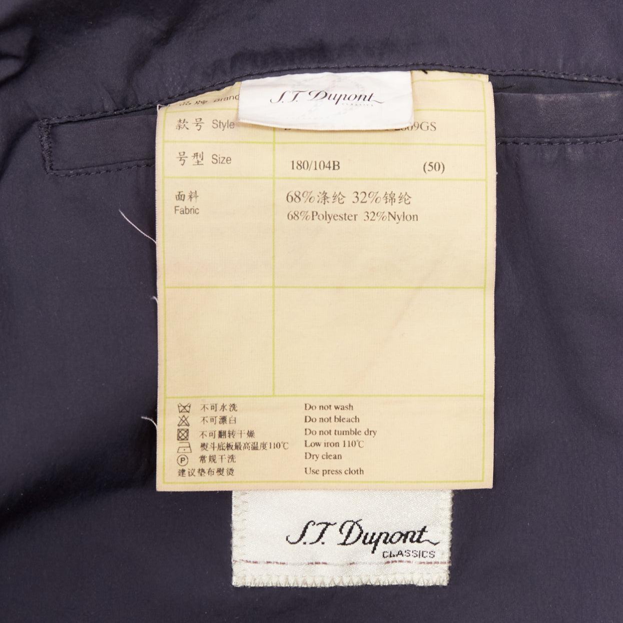 ST DUPONT charcoal grey nylon overstitched silver hardware blazer IT50 L For Sale 5