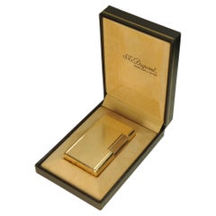S.T Dupont Classic 18ct Gold Plated Ligne 1 Large Lighter & DuPont Box Serviced