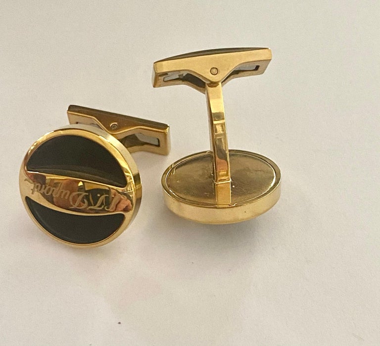 Paire de boutons de manchette vintage plaqué or Murat