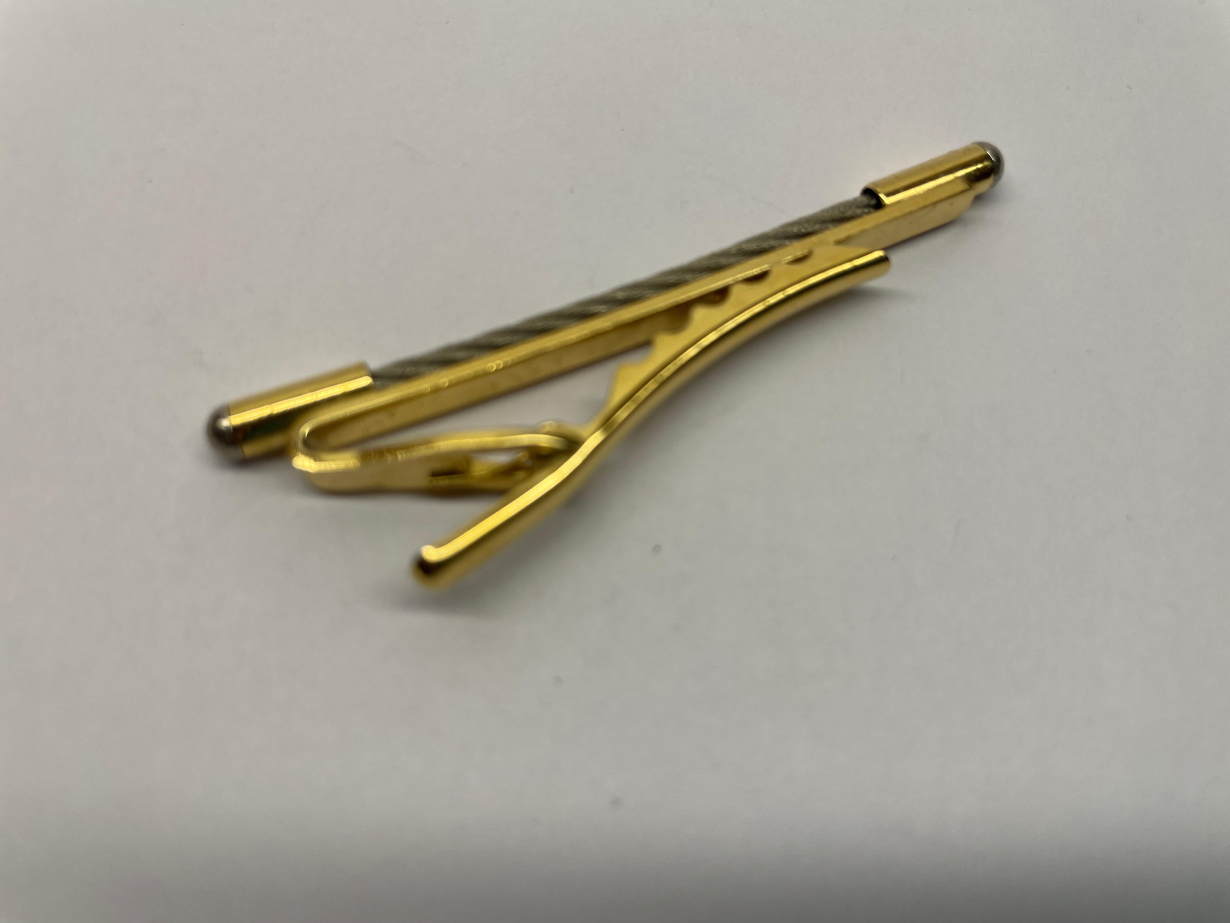 Men's S.T. Dupont Gold Palladium 2-tone Vintage Tie Pin For Sale
