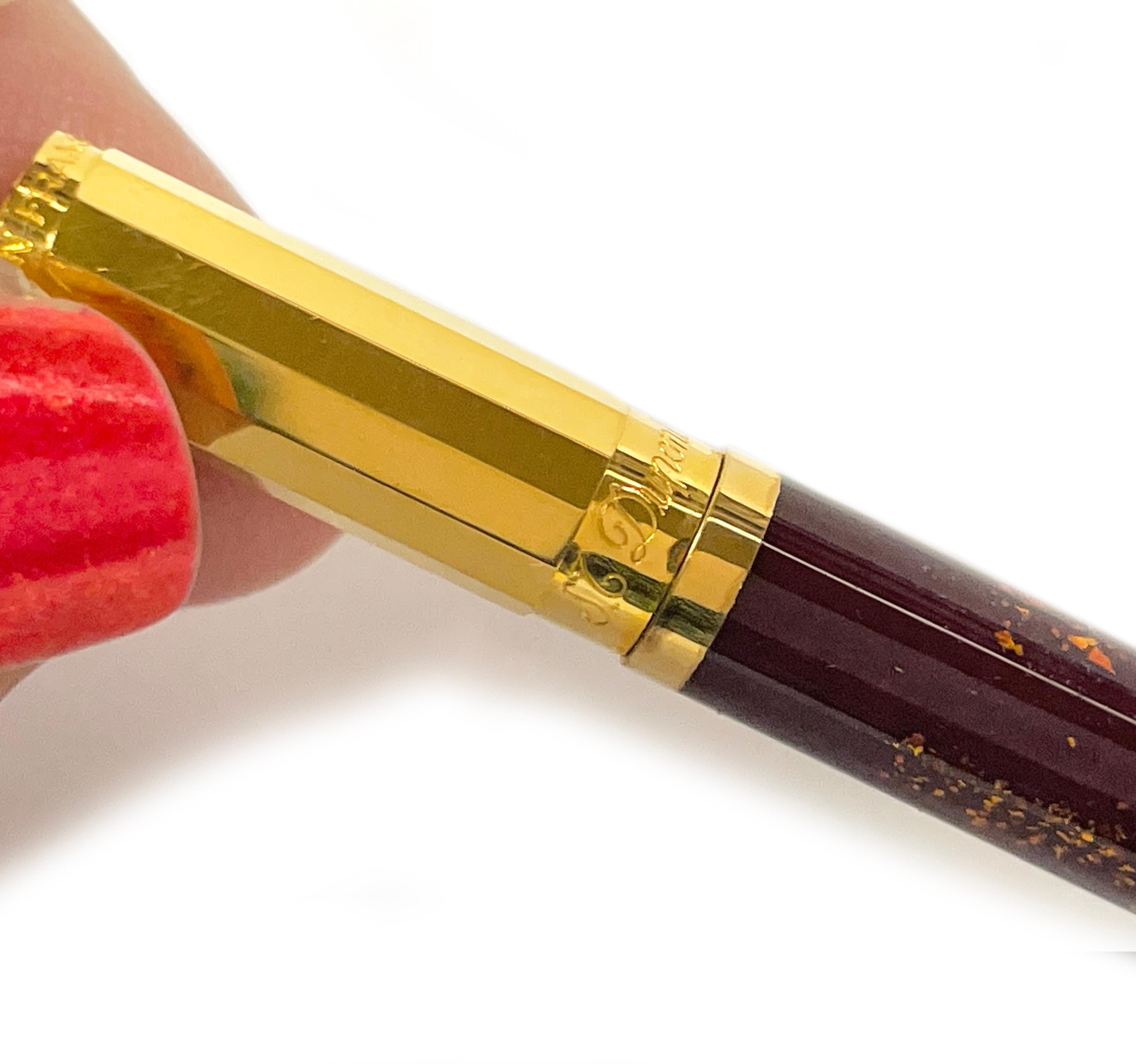 Contemporary S.T. Dupont Gold Plated Ballpoint Pen