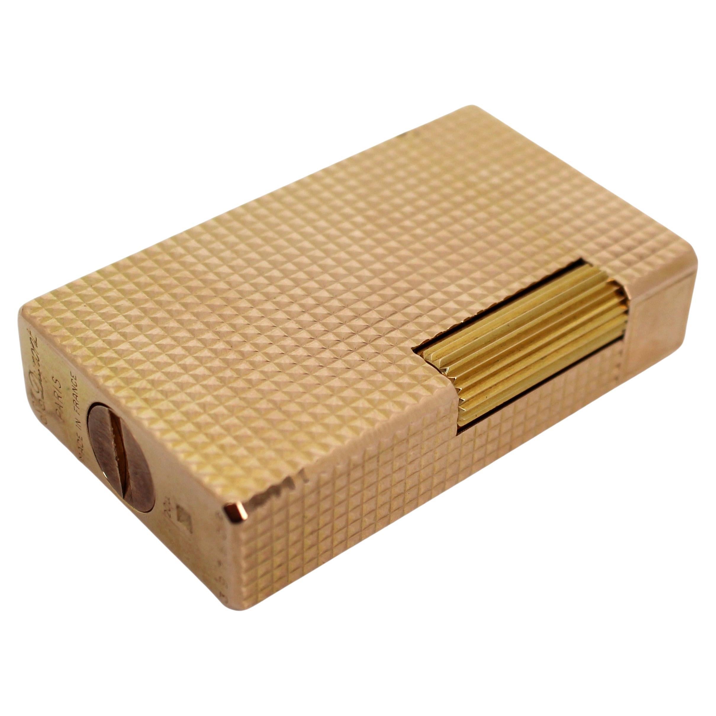 S.T. Dupont Vergoldetes Feuerzeug Ligne 1, Paris, ca. 1970er Jahre