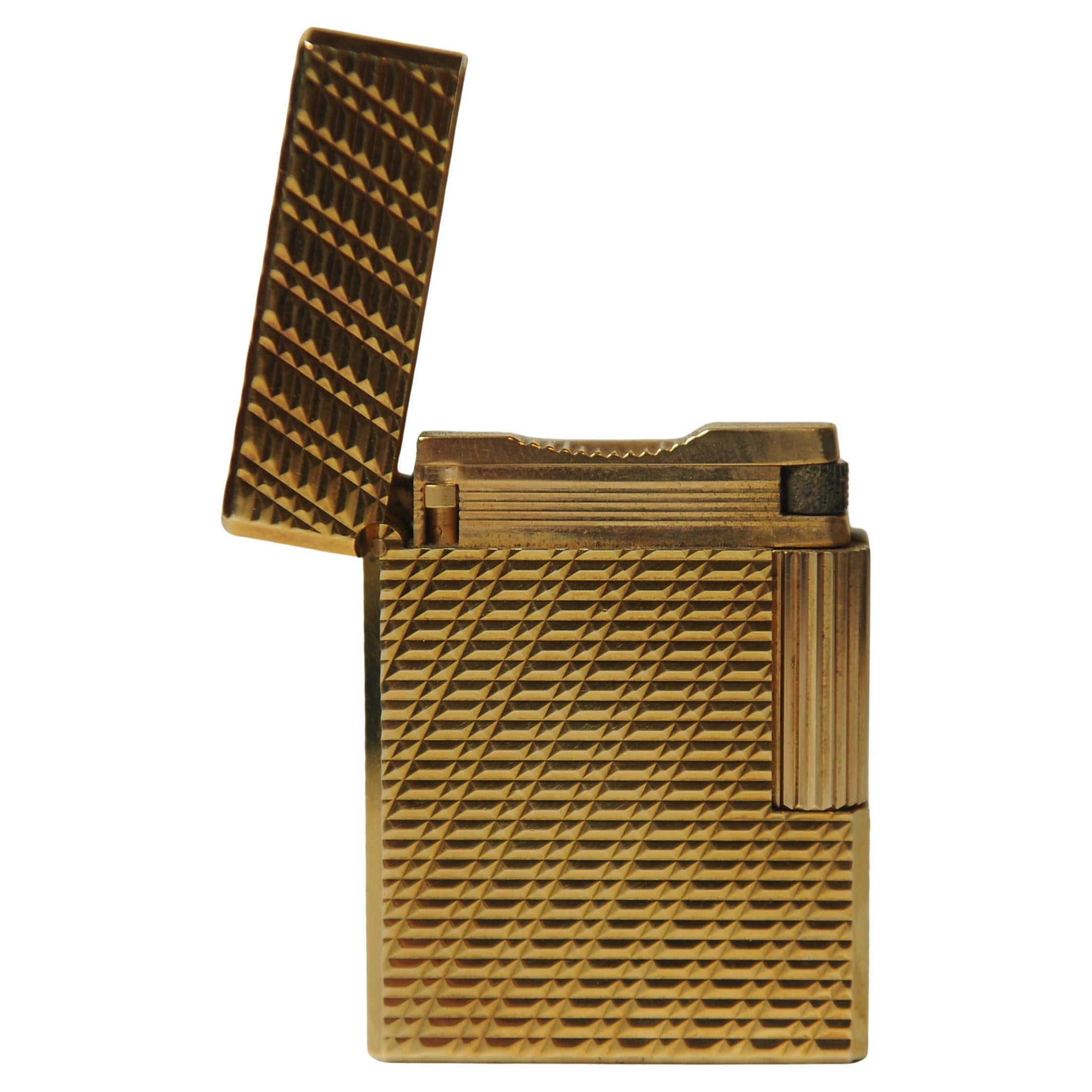 S.T. DuPont Gold Plated Ligne 1 Small Paris Cigarette Lighter In Original Box For Sale 7