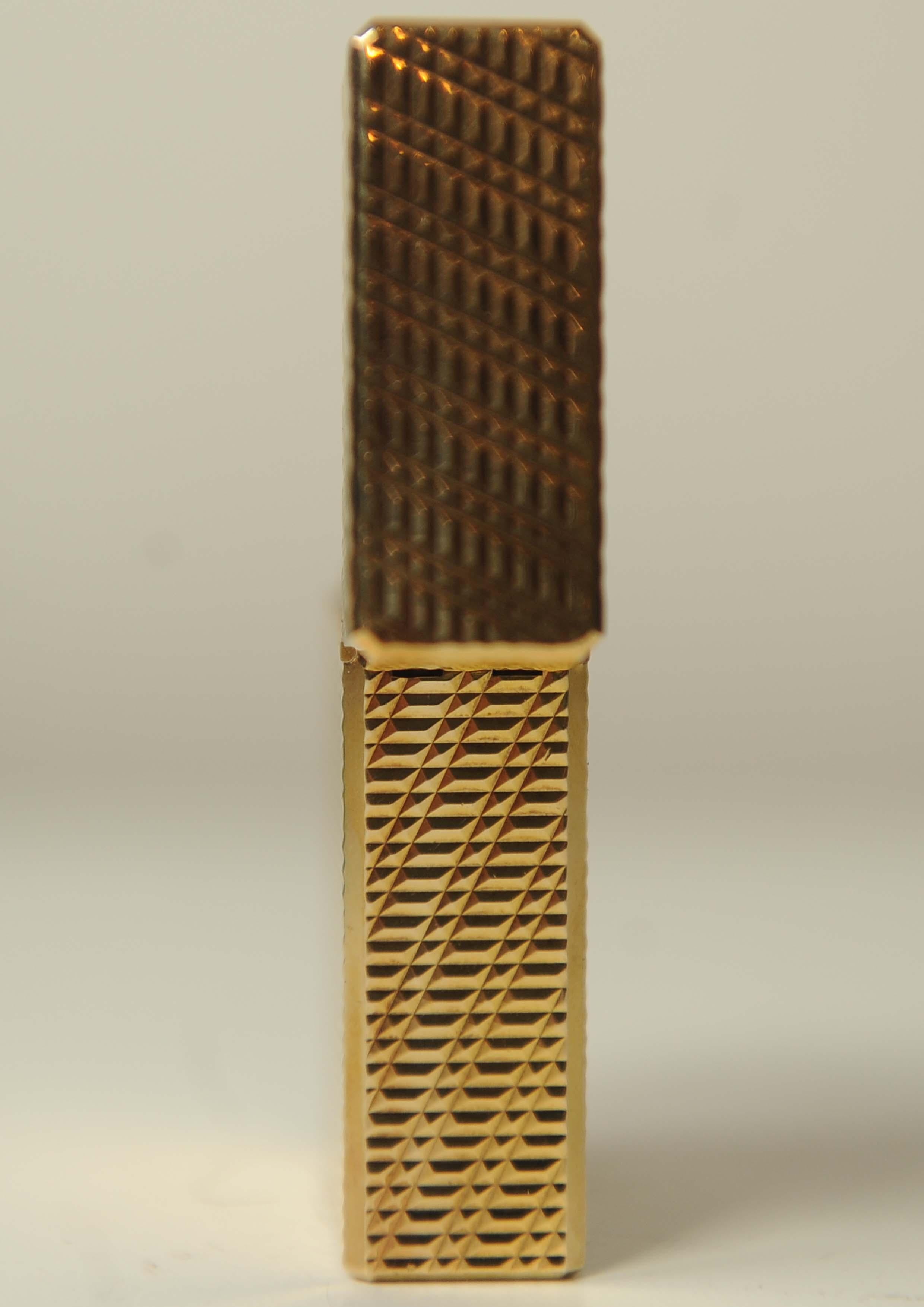 S.T. DuPont Gold Plated Ligne 1 Small Paris Cigarette Lighter In Original Box For Sale 9