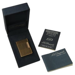 S.T. DuPont Vergoldetes Ligne 1 Kleines Pariser Zigarettenfeuerzeug in Originalverpackung