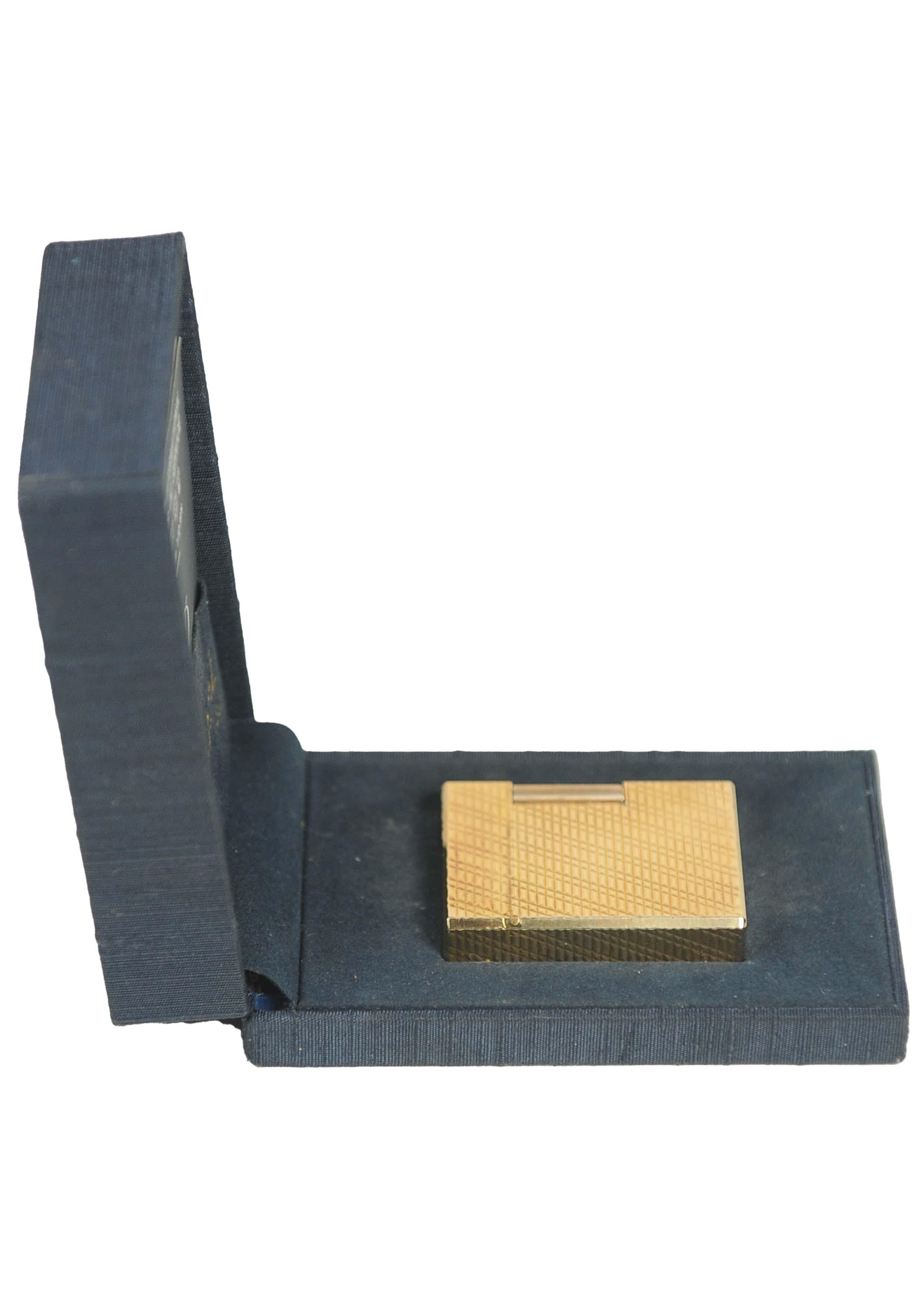 S.T. DuPont Gold Plated Ligne 1 Small Paris Cigarette Lighter In Original Box For Sale 3