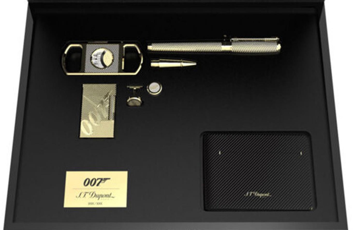 Everyone's favorite spy continues to save the world in each film of the James Bond 007 series. S.T. Dupont celebrates the recent addition to the series, with a remarkable and top of the line collection. This exceptional collection includes six (6)