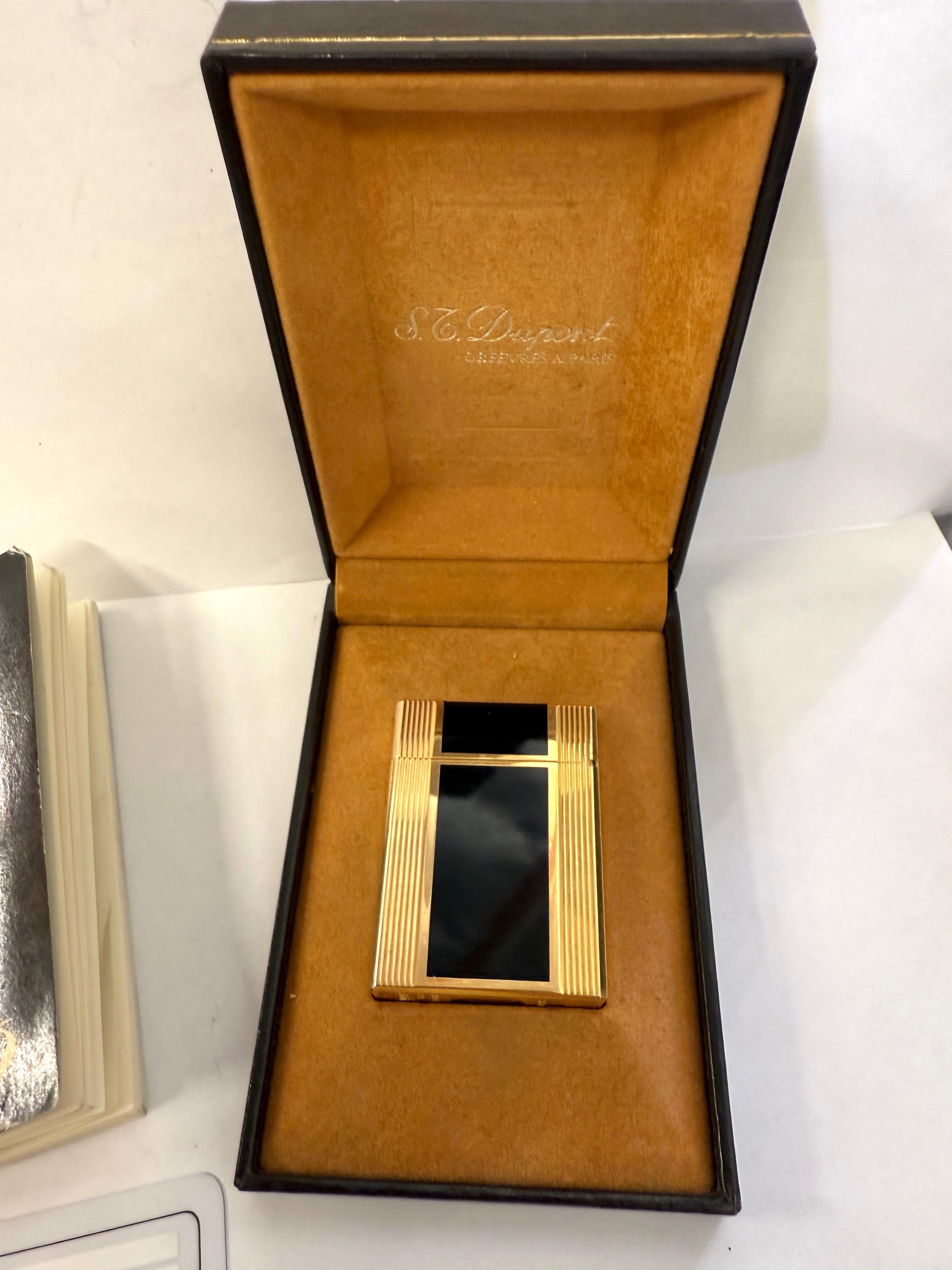 French S.T. DuPont Laque De Chine Lighter with Box and Papers For Sale