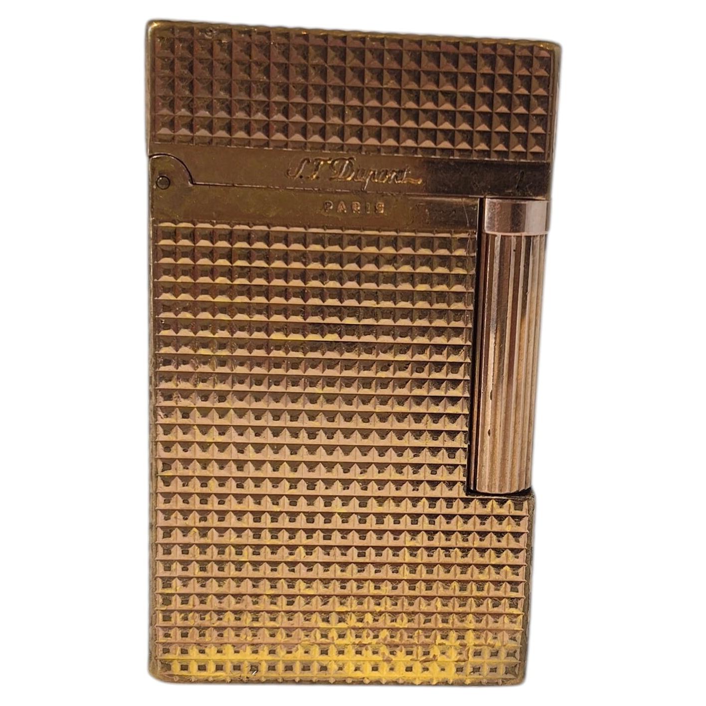 S.T. Dupont Vintage Ligne 2 Gold Plated Lighter Unisex Circa 1970s
