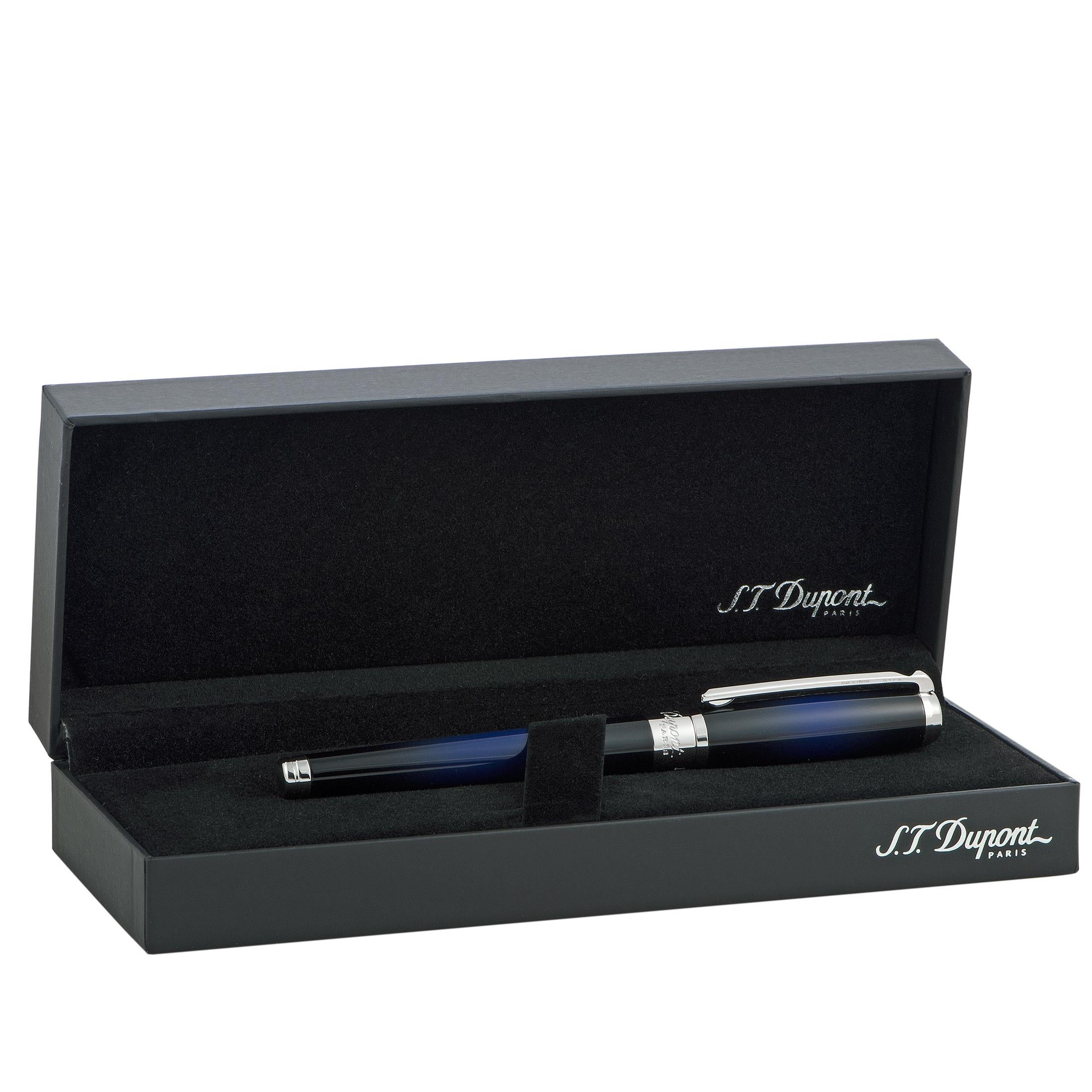 S.T. Dupont Line D Atelier Blue Medium Fountain Pen In New Condition In Southampton, PA