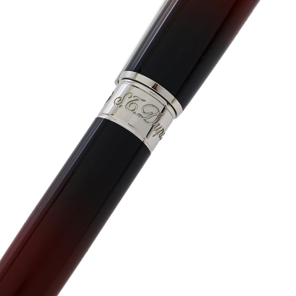 Black S.T Dupont Line D Atelier Collection Red Lacquer Palladium Finish Ballpoint Pen