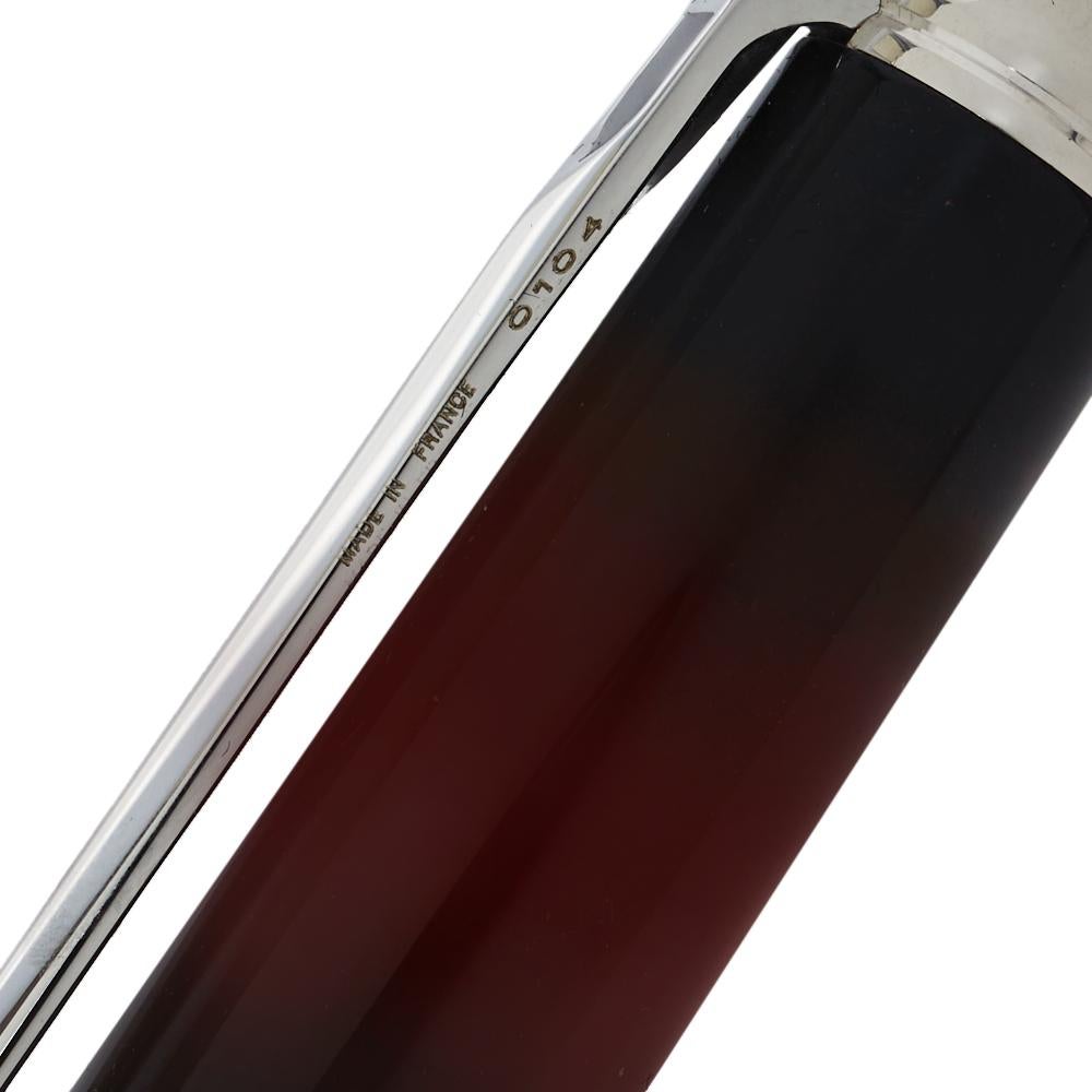 Men's S.T Dupont Line D Atelier Collection Red Lacquer Palladium Finish Ballpoint Pen