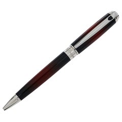 S.T Dupont Line D Atelier Collection Red Lacquer Palladium Finish Ballpoint Pen