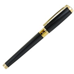 S.T. Dupont Line D Black and Gold Medium Fountain Pen