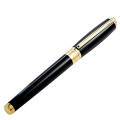 S.T. Dupont Line D Black and Gold Rollerball Pen