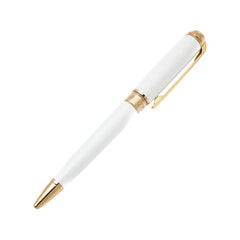 S.T. Dupont Line D Pearly White Lacquer Gold Plated Ballpoint Pen