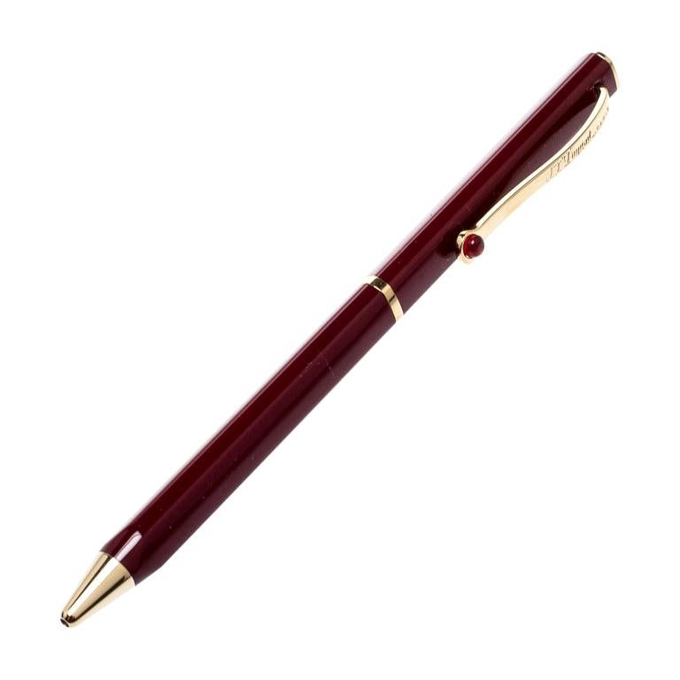 S.T. Dupont Mon Dupont Lotus Red Lacquer Gold Finish Ballpoint Pen