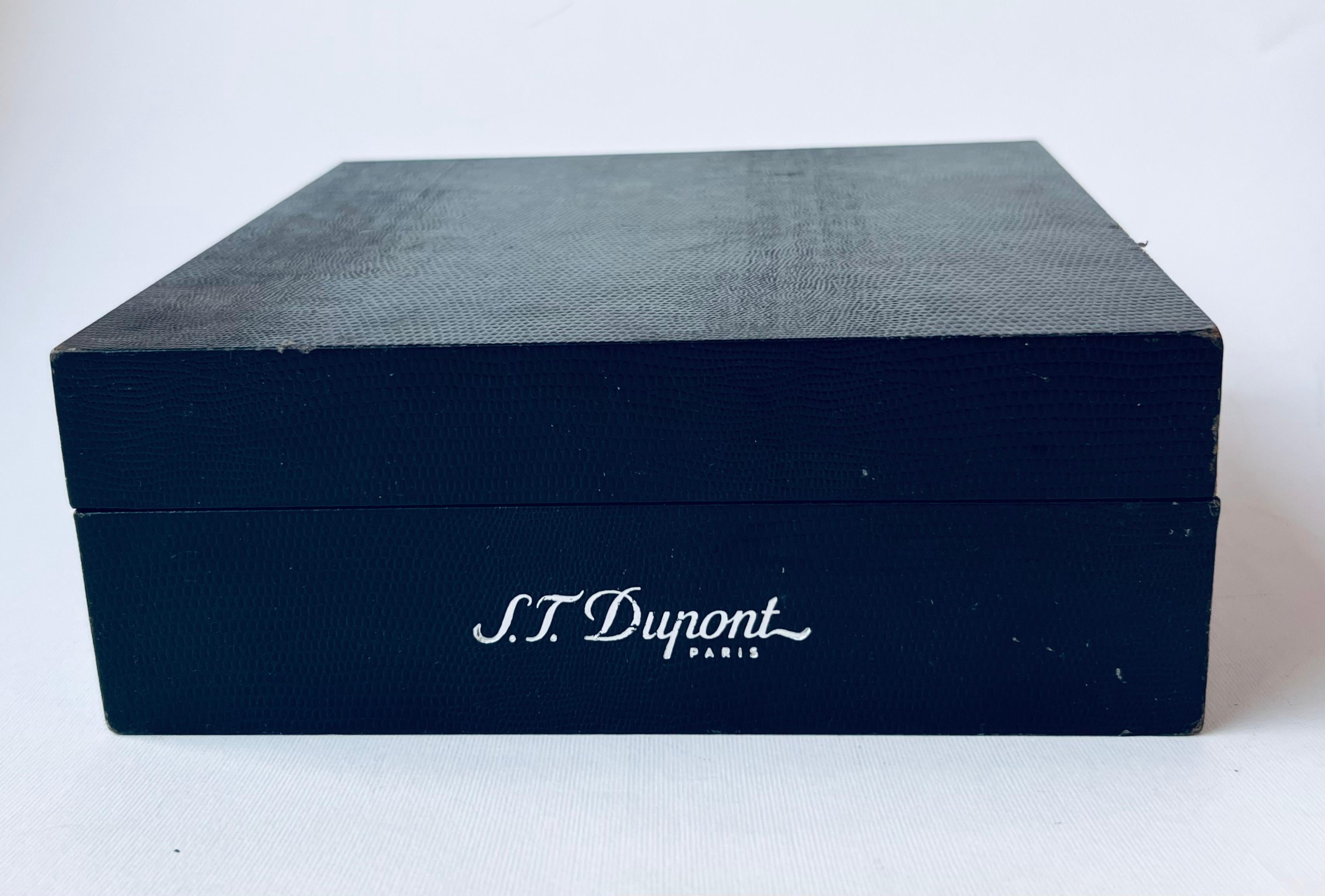 ST Dupont PALLADIUM BLACK Ballpoint And cufflinks & Wallet Cards Holder Set  For Sale 10