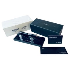 ST Dupont PALLADIUM BLACK Ballpoint And cufflinks & Wallet Cards Holder Set
