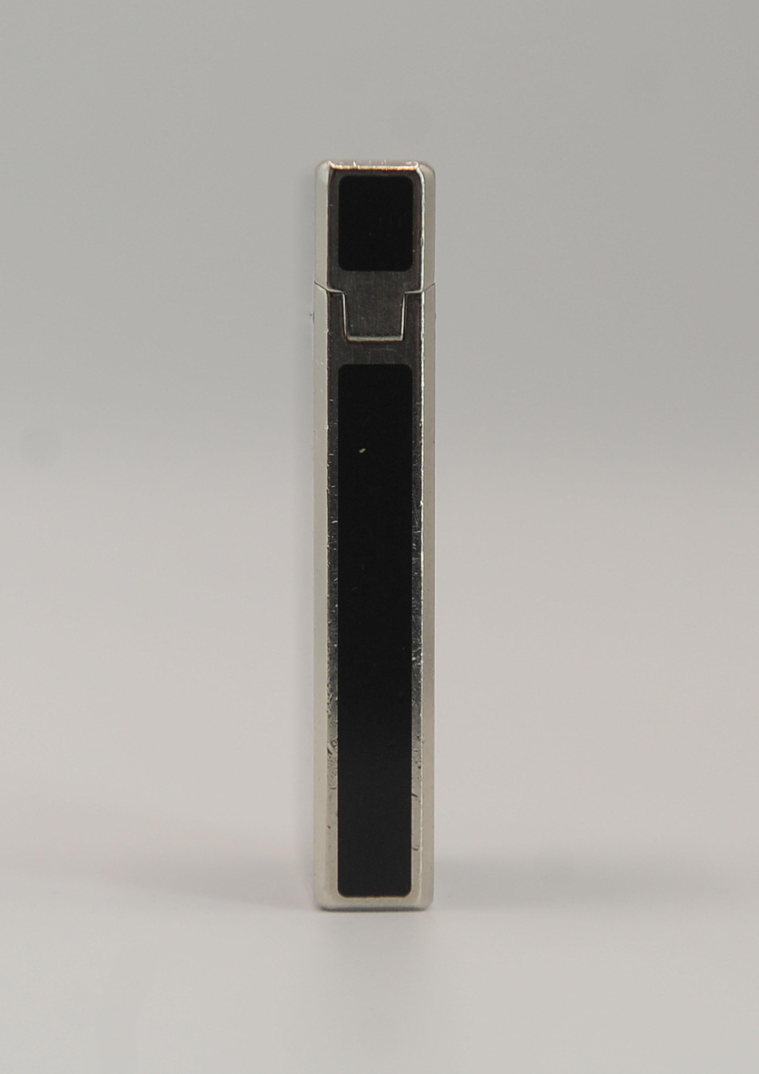 S. T. Dupont Paris Ligne 1 Accendisigari in argento e nero Laque De Chine in vendita 9