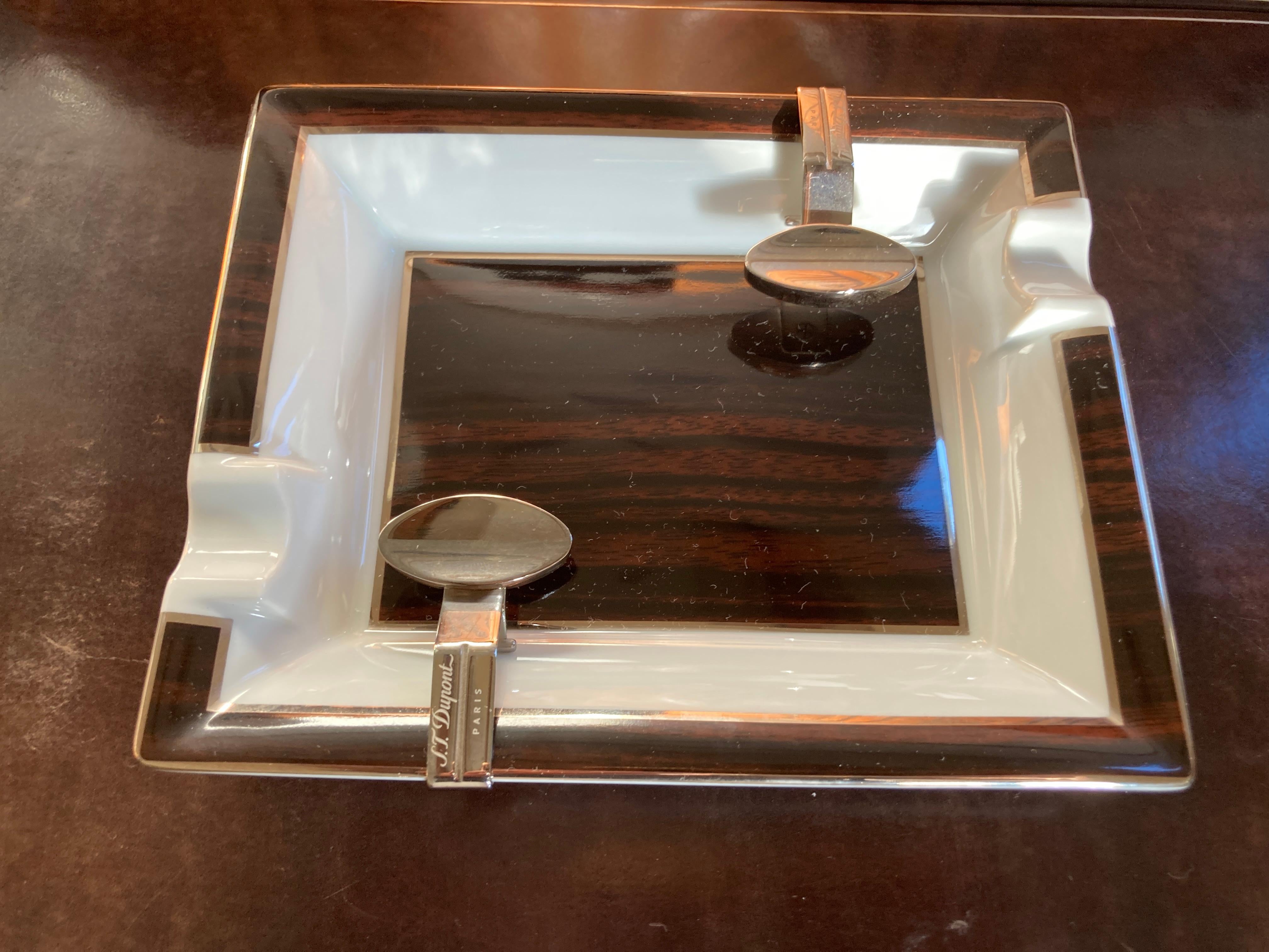 S.T. Dupont Paris Porzellan De Limoges Frankreich Zigarren-Aschenbecher Aschenbecher Catchall Decor im Angebot 14