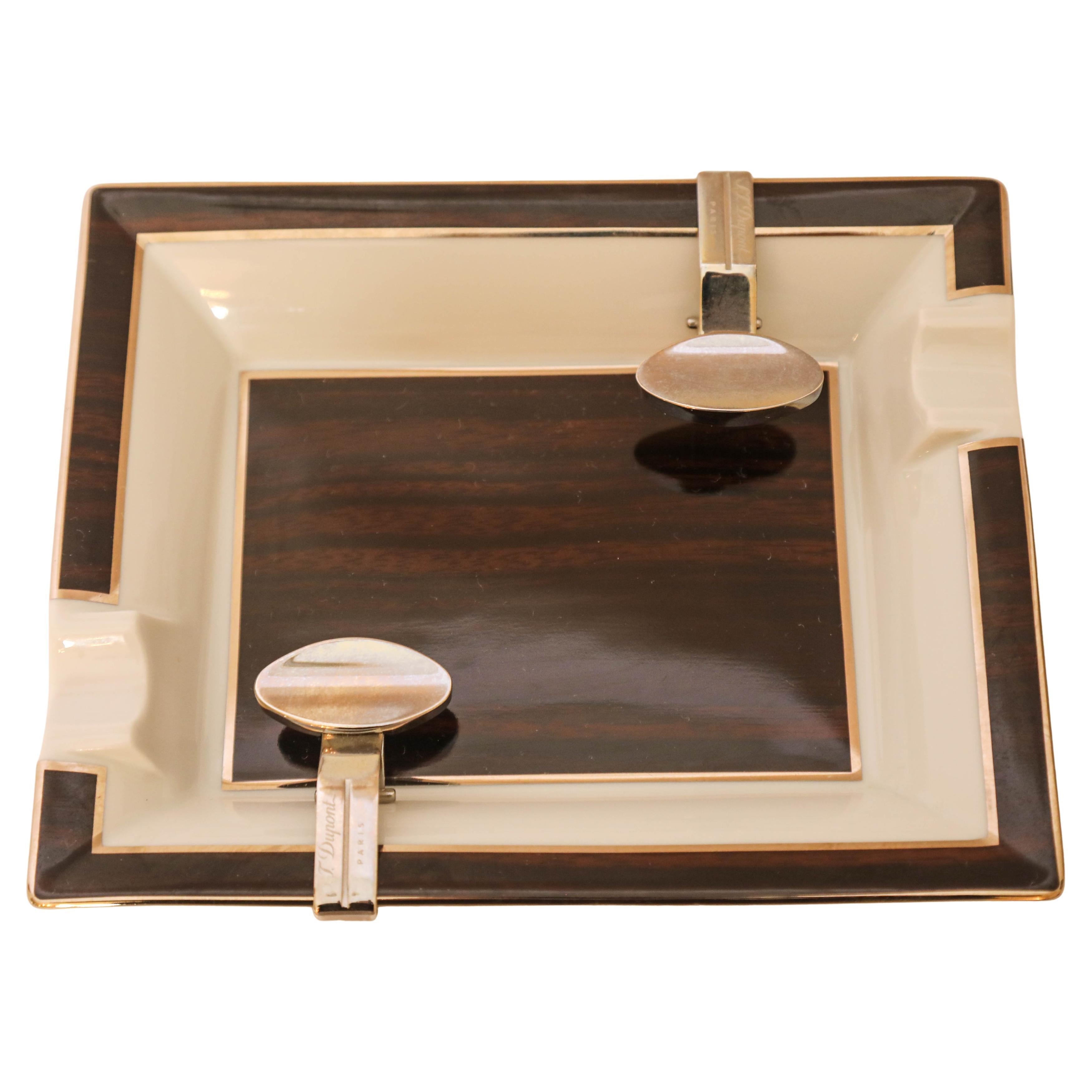 S.T. Dupont Paris Porzellan De Limoges Frankreich Zigarren-Aschenbecher Aschenbecher Catchall Decor