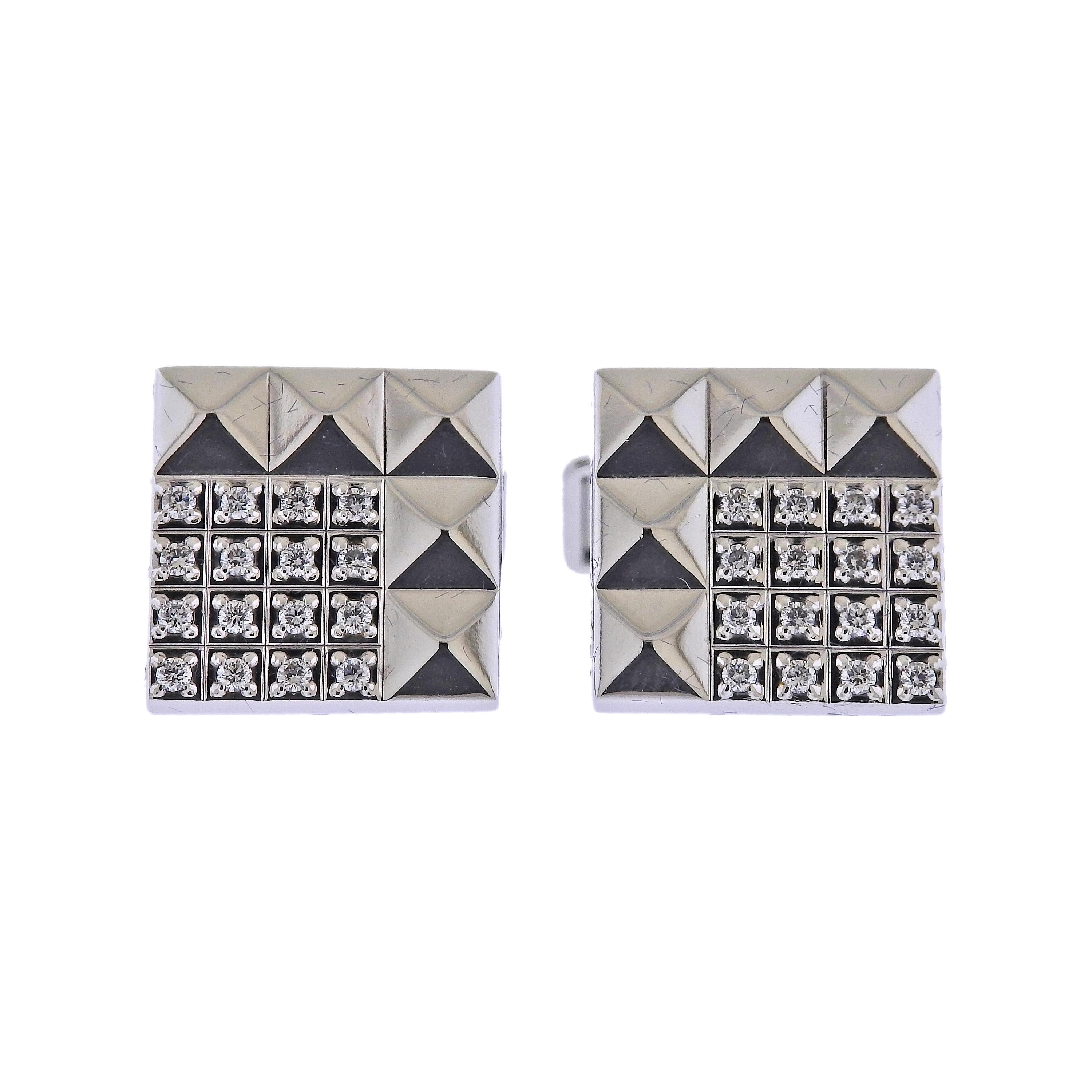 S.T Dupont Coin Black PVD Coated Stainless Steel Cufflinks Retail:$320.00 