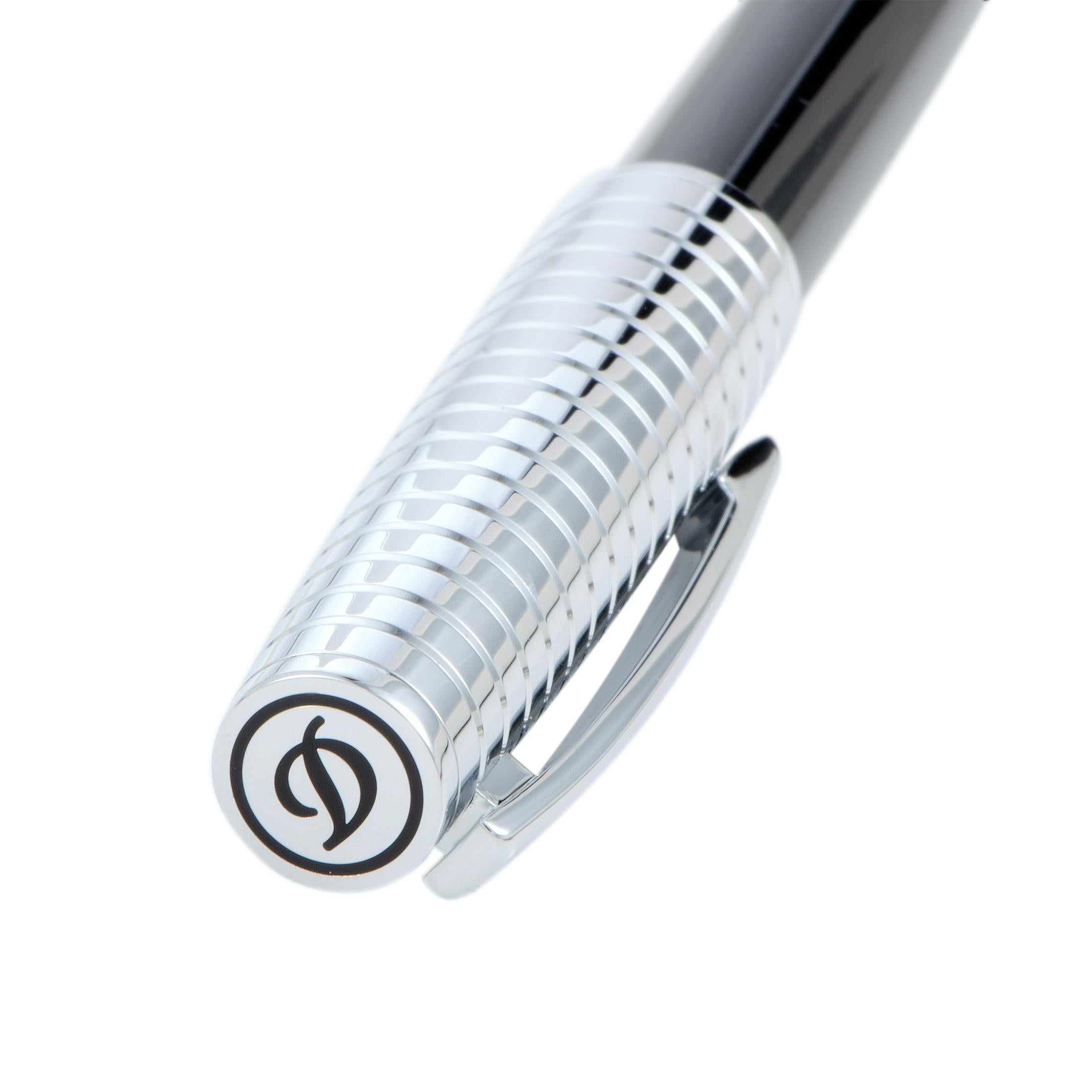 Featuring a compellingly elegant combination of striking black and enticing chrome, this exquisite pen presents an exceptional choice if you are looking for an accessory that is both incredibly stylish and splendidly understated. The pen is designed