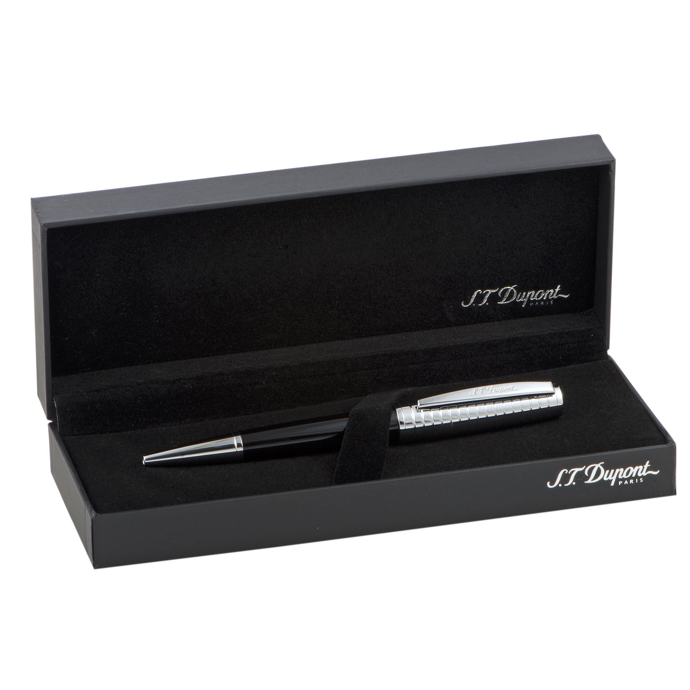 S.T. Dupont Saint Michel Black Lacquer Ballpoint Pen In New Condition In Southampton, PA