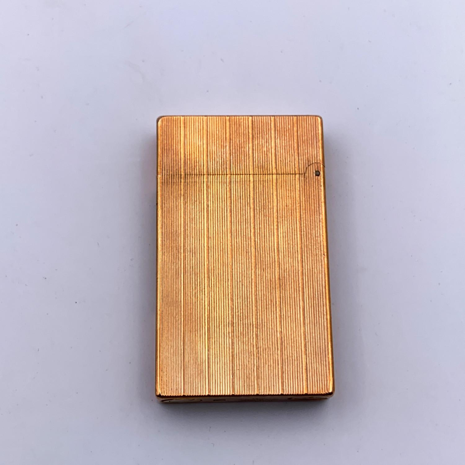 Women's or Men's S.T. Dupont Vintage Gold Plated Cigarette Briquet Lighter with Box