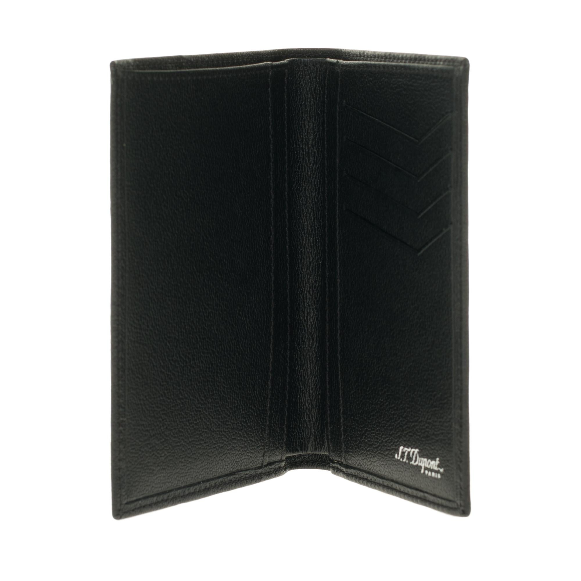 Noir S.T. Portefeuille/porte-cartes DUPONT en cuir noir