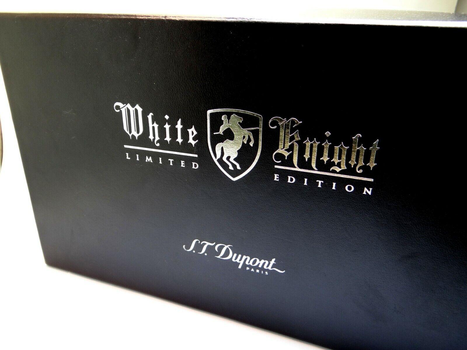NWOT S.T. DUPONT White Knight Prestige Fountain Pen
Comes with original box and papers

ST Dupont White Knight Limited Edition is a prestige collection is made of pale gold with palladium finish using hand-gilded French Renaissance decoration. The