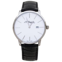 S.T. Dupont White Stainless Steel Men's Wristwatch 39 mm