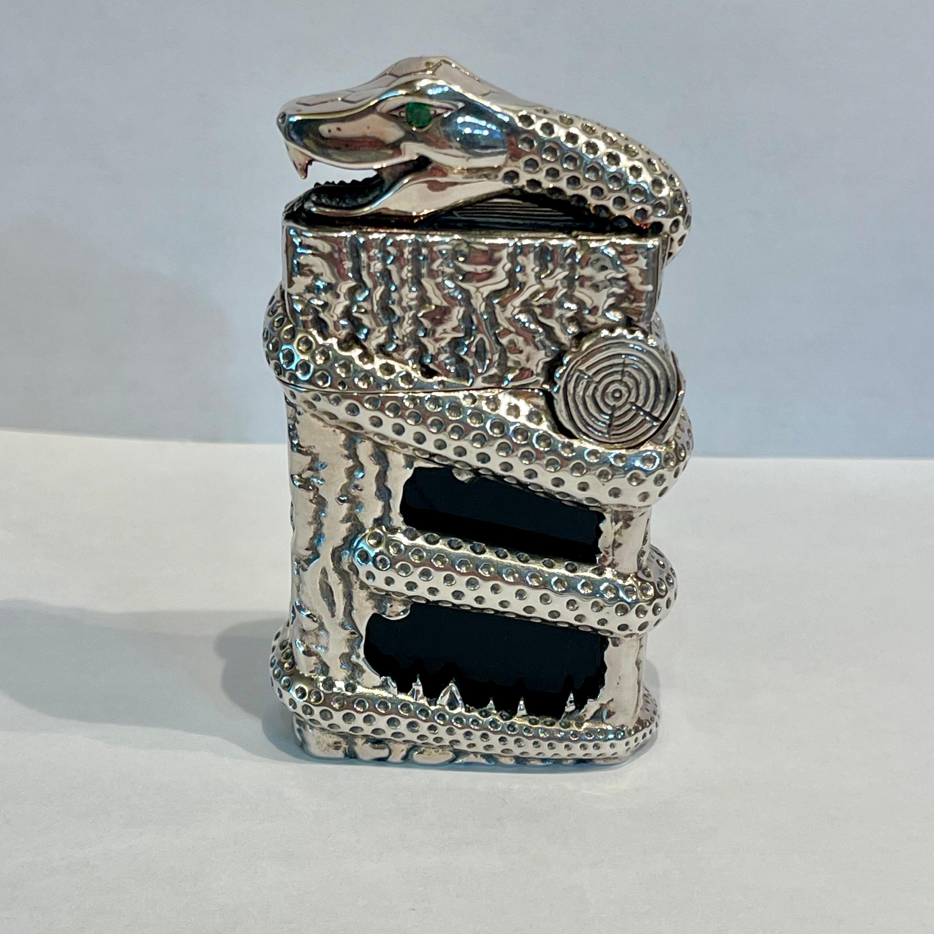 Gothic Revival S.T. Dupont X Tournaire Limited Edition Snake Lighter (72/88), France, 2013 For Sale