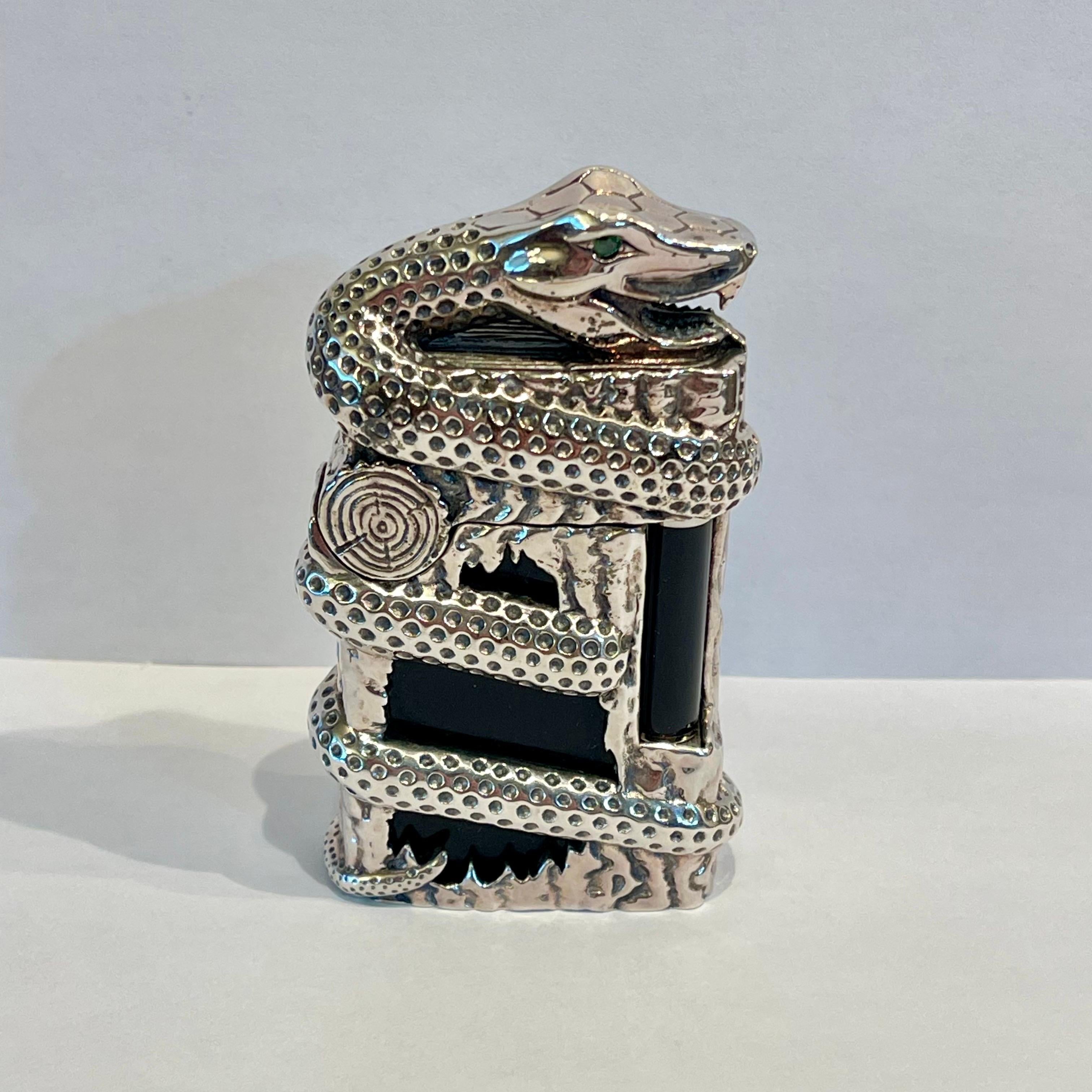 Lacquered S.T. Dupont X Tournaire Limited Edition Snake Lighter (72/88), France, 2013 For Sale
