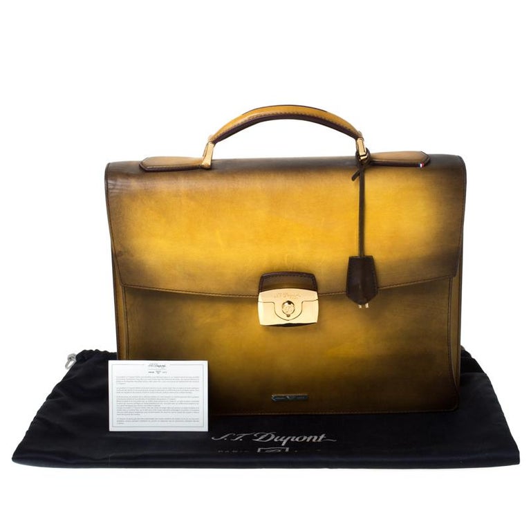 S.T. Dupont Yellow/Black Ombre Leather Atelier Document Holder