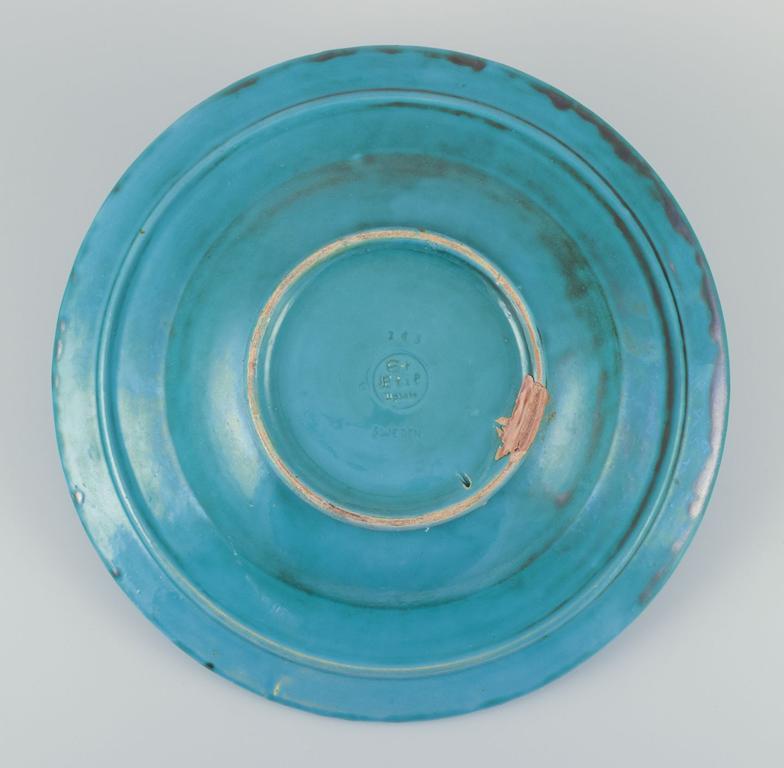 Milieu du XXe siècle St Erik ceramics Upsala, Suède. Grand bol en grès émaillé. Vers les années 1940 en vente