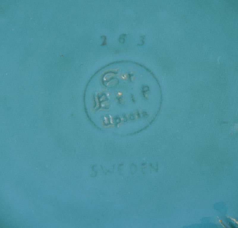Grès St Erik ceramics Upsala, Suède. Grand bol en grès émaillé. Vers les années 1940 en vente