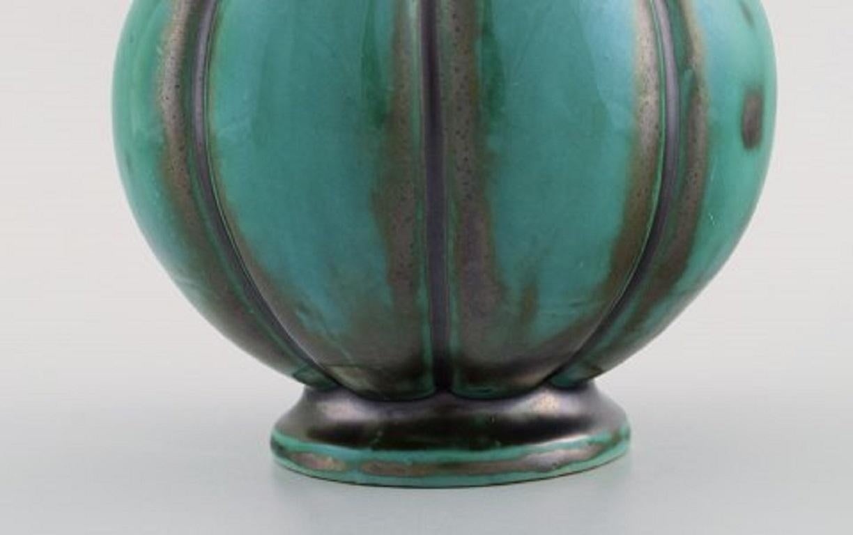 St. Erik, Uppsala. Art Deco Vase in Glazed Ceramics, 1920s In Excellent Condition In Copenhagen, DK