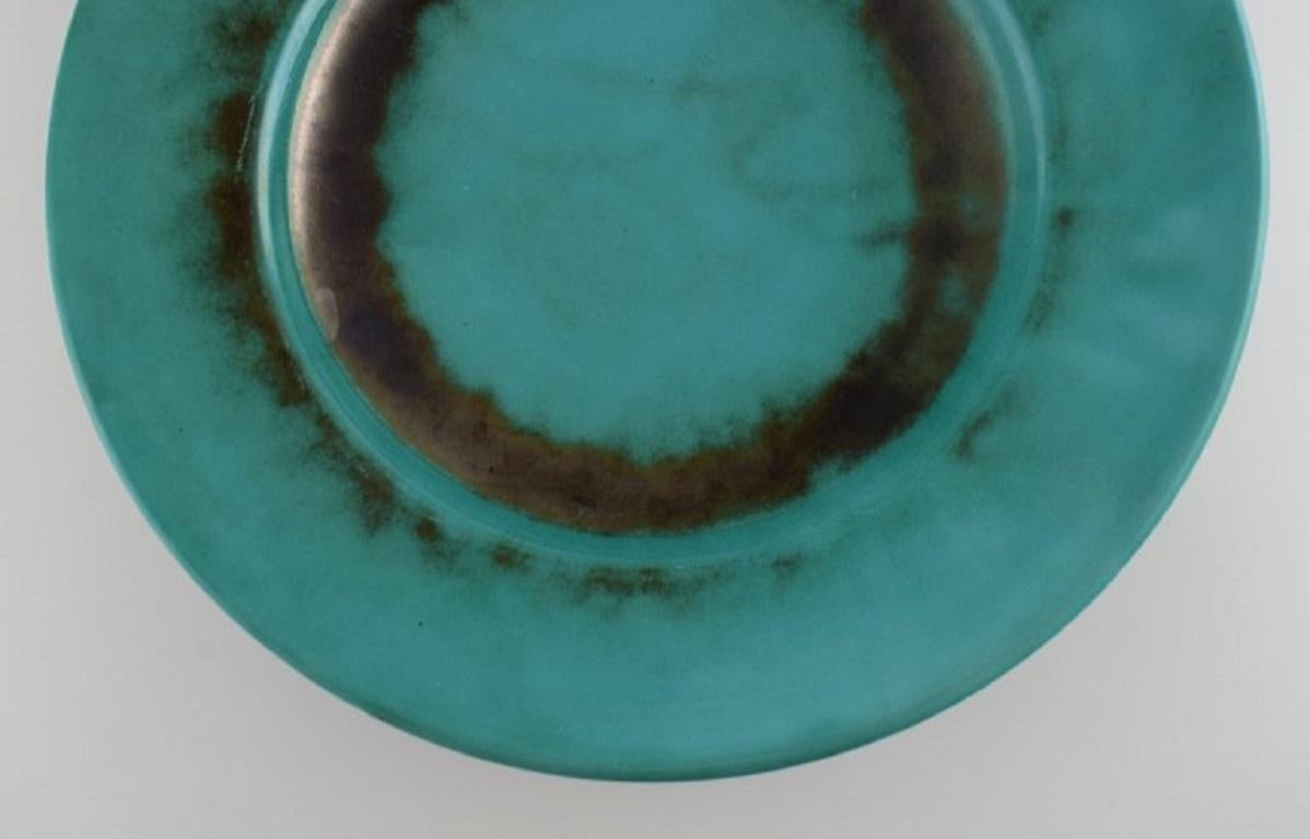 St. Erik, Upsala, Large Art Deco Bowl / Dish in Glazed Ceramics, 1930s In Excellent Condition For Sale In Copenhagen, DK