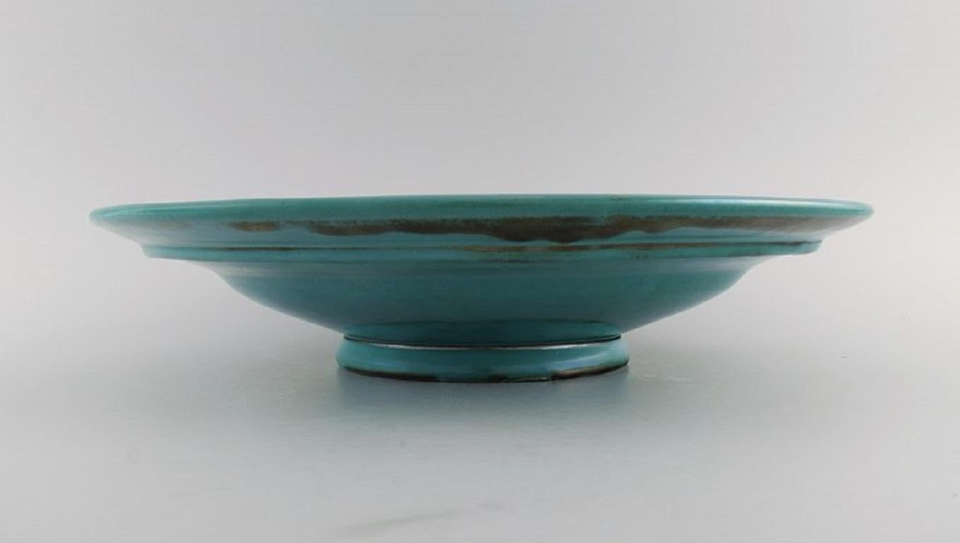 St. Erik, Upsala, Large Art Deco Bowl / Dish in Glazed Ceramics, 1930s For Sale 2