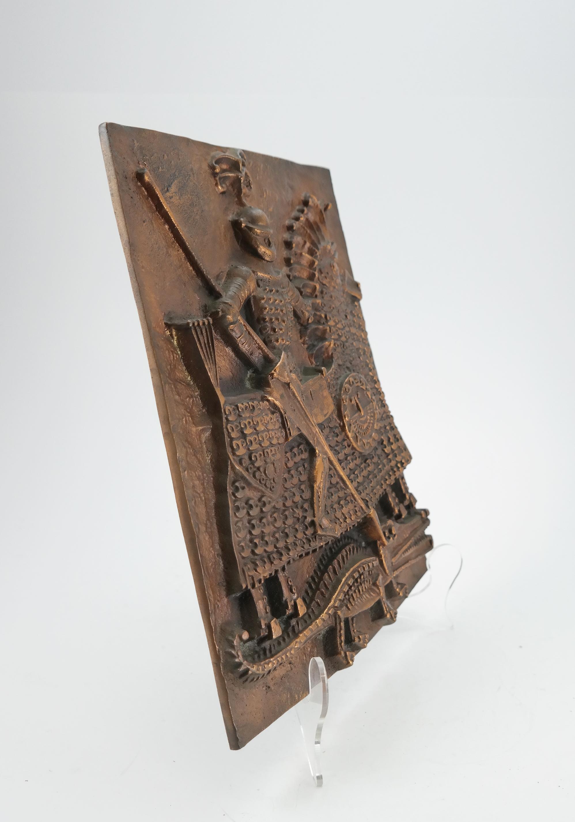 Fin du 20e siècle Relief en cuivre de St George par Otto Kopcsanyi:: 1970